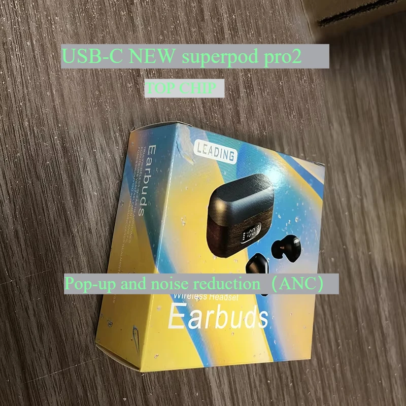 USB-C Nowe słuchawki douszne Bluetooth superpods pro2 ANC z redukcją szumów Interfejs typu C dla słuchawek iOS 18
