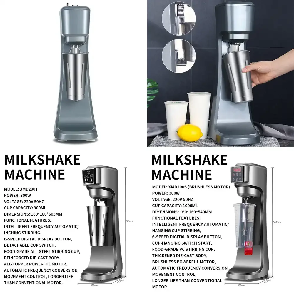 Heavy-Duty Single 300W Spindle Drink Mixer with Countdown Timer, Digital Display, Automatic Start/Stop