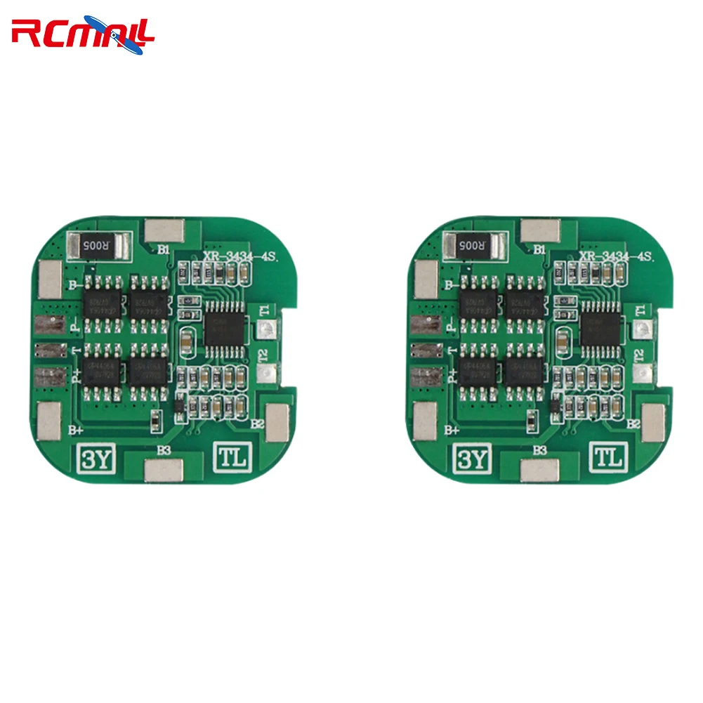 RCmall 2pcs 4S 8A 14.8V Ternary Lithium Battery Protection Board Same Port XR-3434-4S