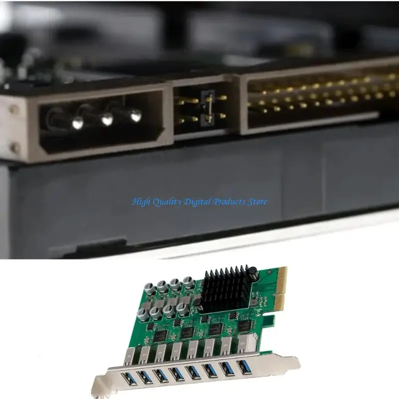 

U2JE 8 Port USB 3.2 PCIe Expansion Card for Desktop Computers Delivering 10Gbps Fast speed Data Transfer Supporting HotSwap and