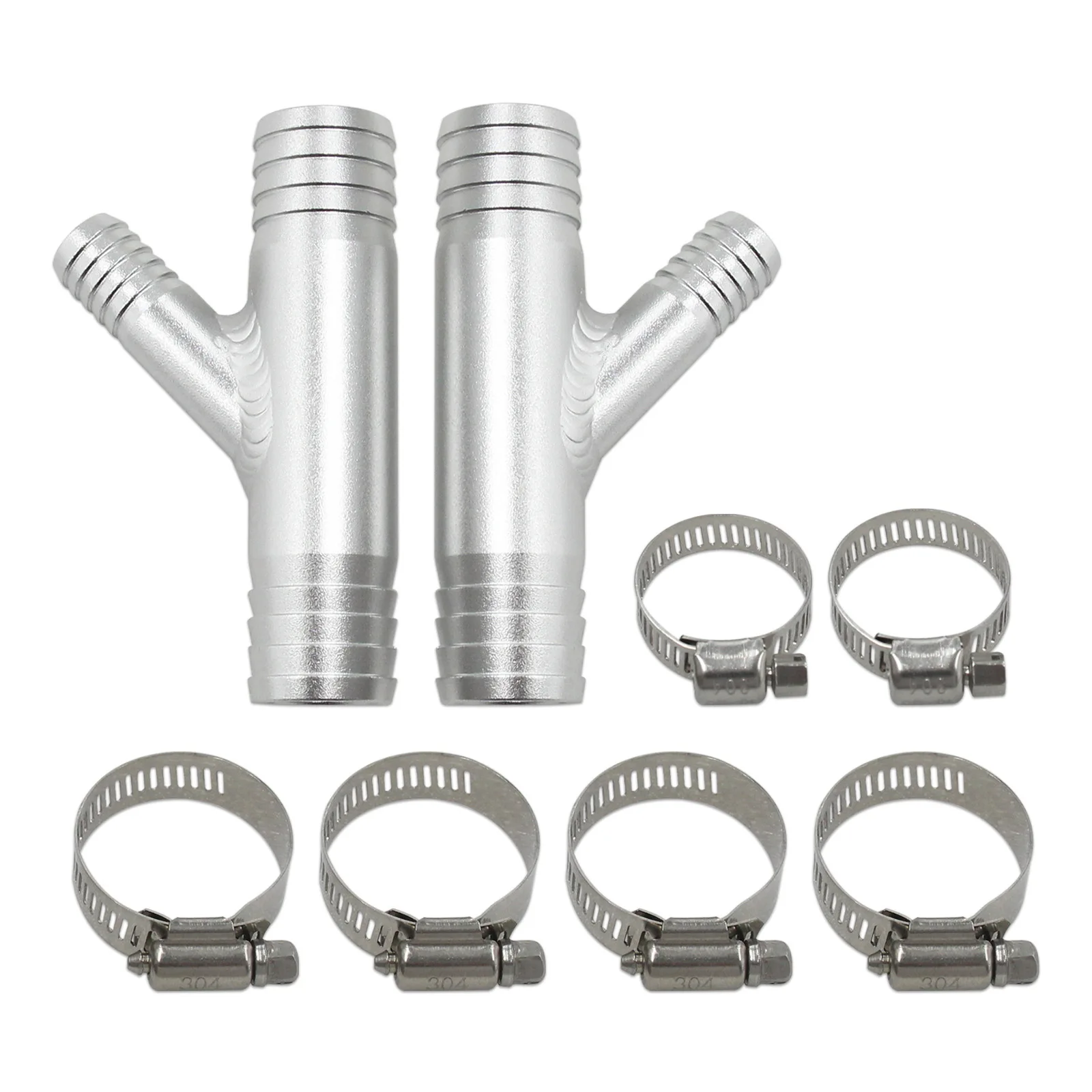 2 Pcs Cab Heater Y-Fitting 1 Inch to 5/8 Hose Clamp Heater Made from Aluminum For UTV CAN AM RZR SXS Polaris Yamaha Honda