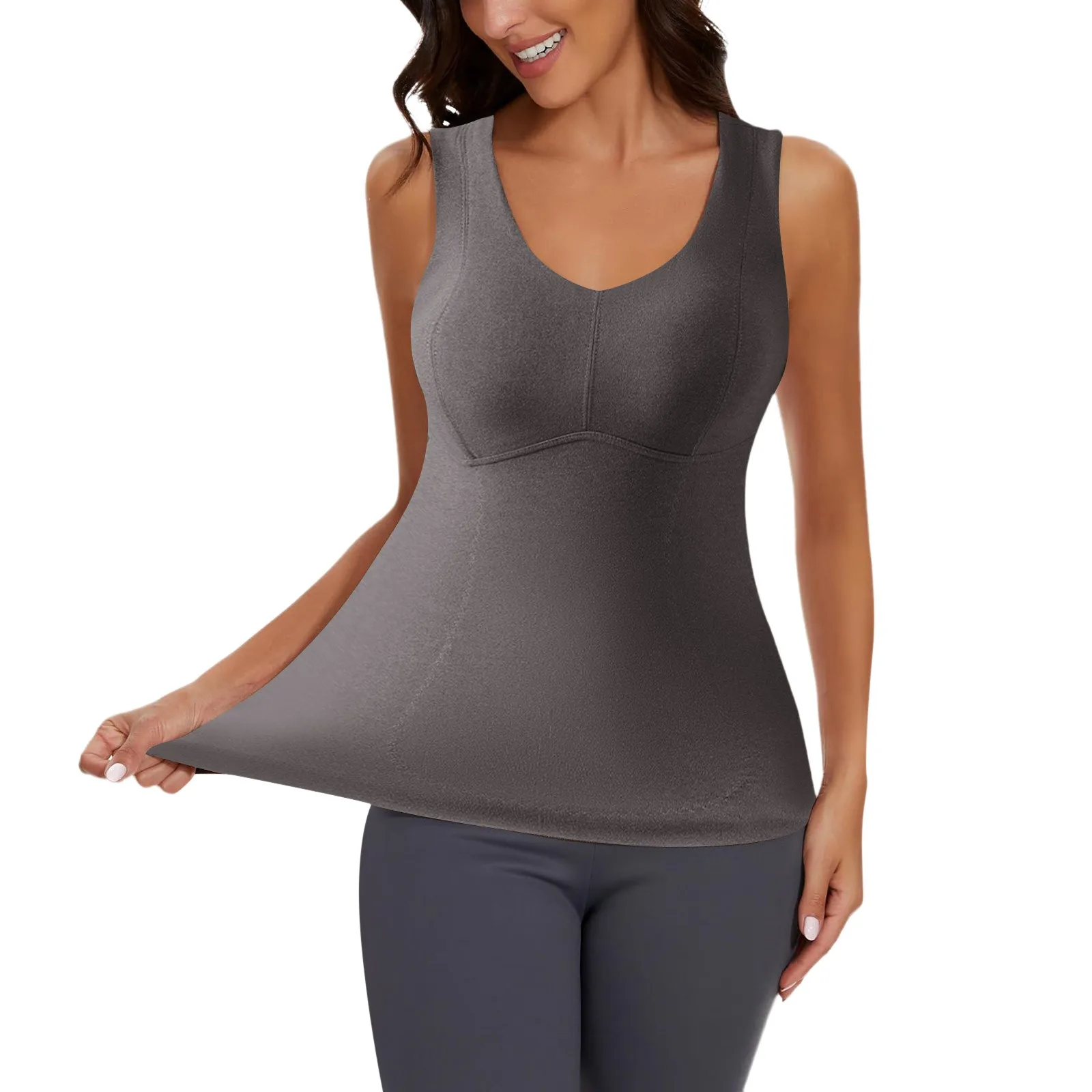 Sleeveless Base Layer Women Thermal Underwear Tank Tops Lined Base Layer Cold Weather Winter Thermal Shirts Long Thermal