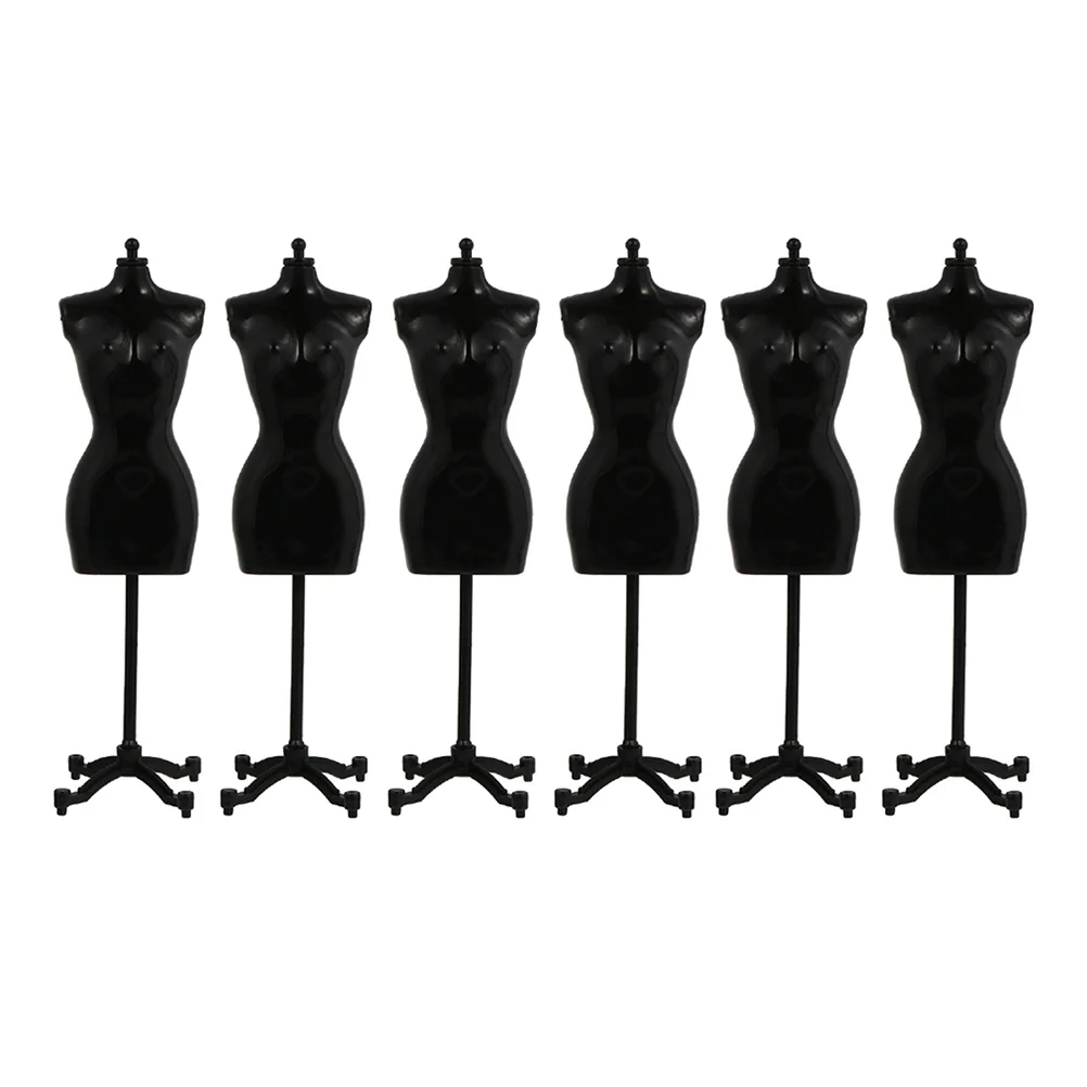 6 Pcs Bracket Mannequin Display Models Mini Dress Stands Supports Toy Holder Plastic Clothing