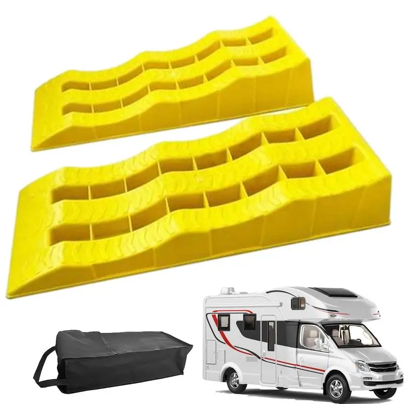 

Wheel Chocks For Cars 2pcs 3-Step Trailer Leveler Camper Leveling Blocks For RV Wheels Uneven Ground Parking Tools Trailer Wheel