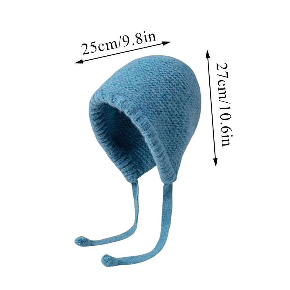 هيبورن المرأة محبوك قبعة مع التعادل الخريف الشتاء لينة الصلبة الدافئة سميكة بالاكلافا قبعات الحلو في الهواء الطلق التزلج عادية Coldproof بيني