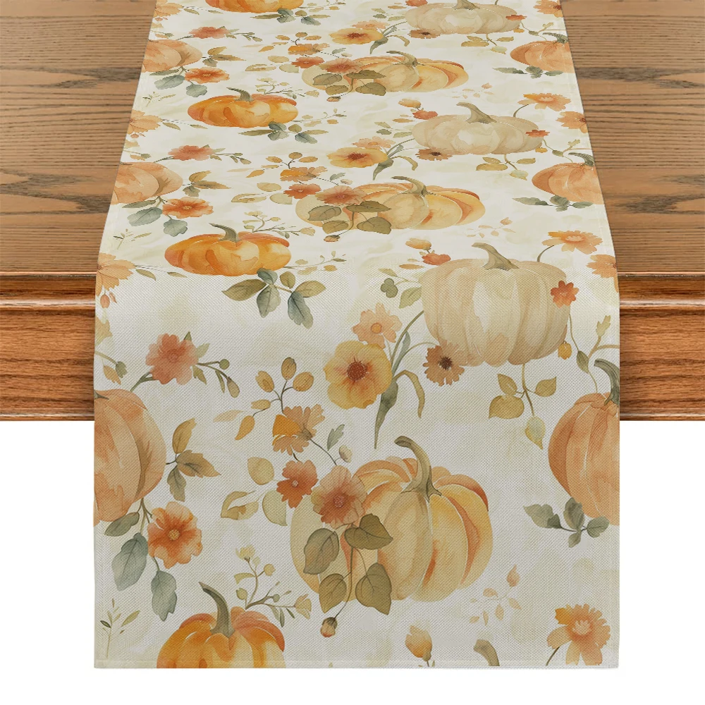 Pumpkin Dining Table Runners for Parties Plaid Table Decoration Accessories & Runner Decor Party Elegant Dinning Decorations