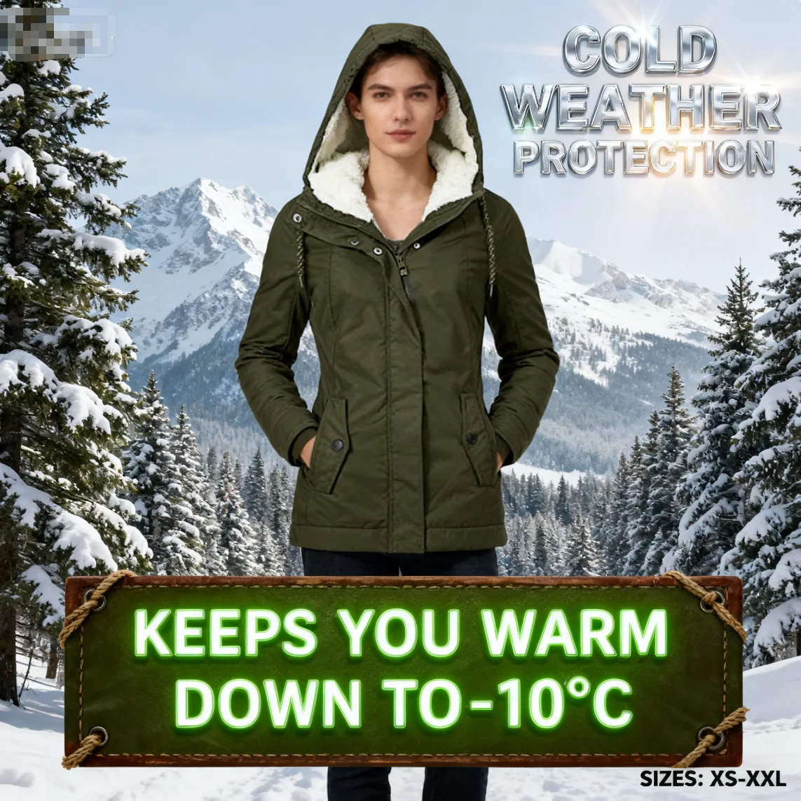 المرأة وصول جديدة أزياء الصلبة اللون مقنعين طويلة الأكمام جيب سستة الصوف مبطنة سترة القطن الدافئة