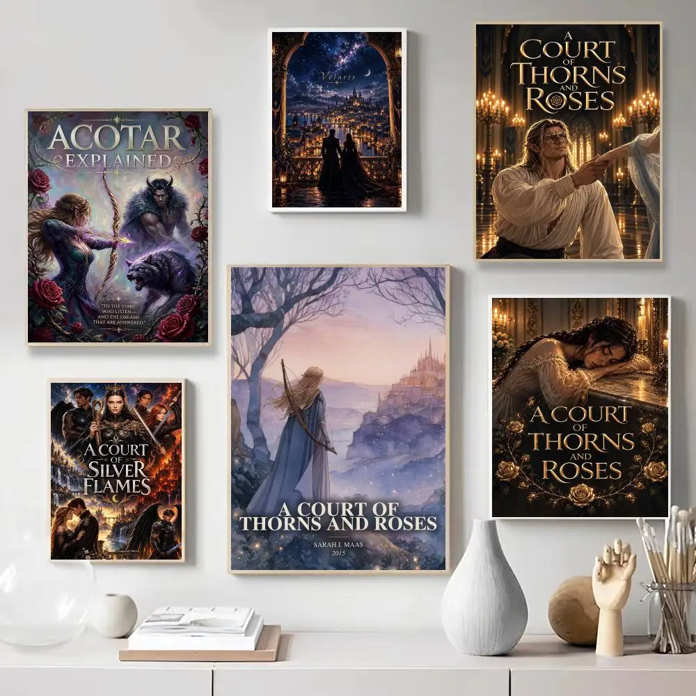 A-ACOTAR A Court of T-Thorns and Roses Poster Wall Art Print Poster for Bedroom Living Room Home Decor Gift Artwork