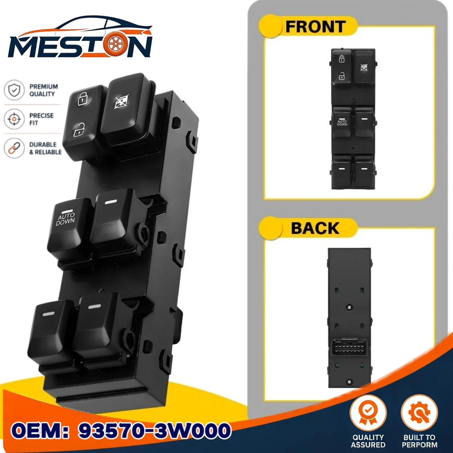 OEM 93570-3W000 Master Window Switch for Kia  for Sportage SL 2011–2016 LHD Driver Side 16-Pin