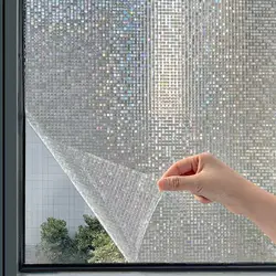 3D Laser Mosaic Glass Stickers, Window Privacy Glass Film, Electrostatic Adsorption Glass Window Film, Suitable for Kitchens, Bathrooms, Bedrooms, Offices, and Other Settings