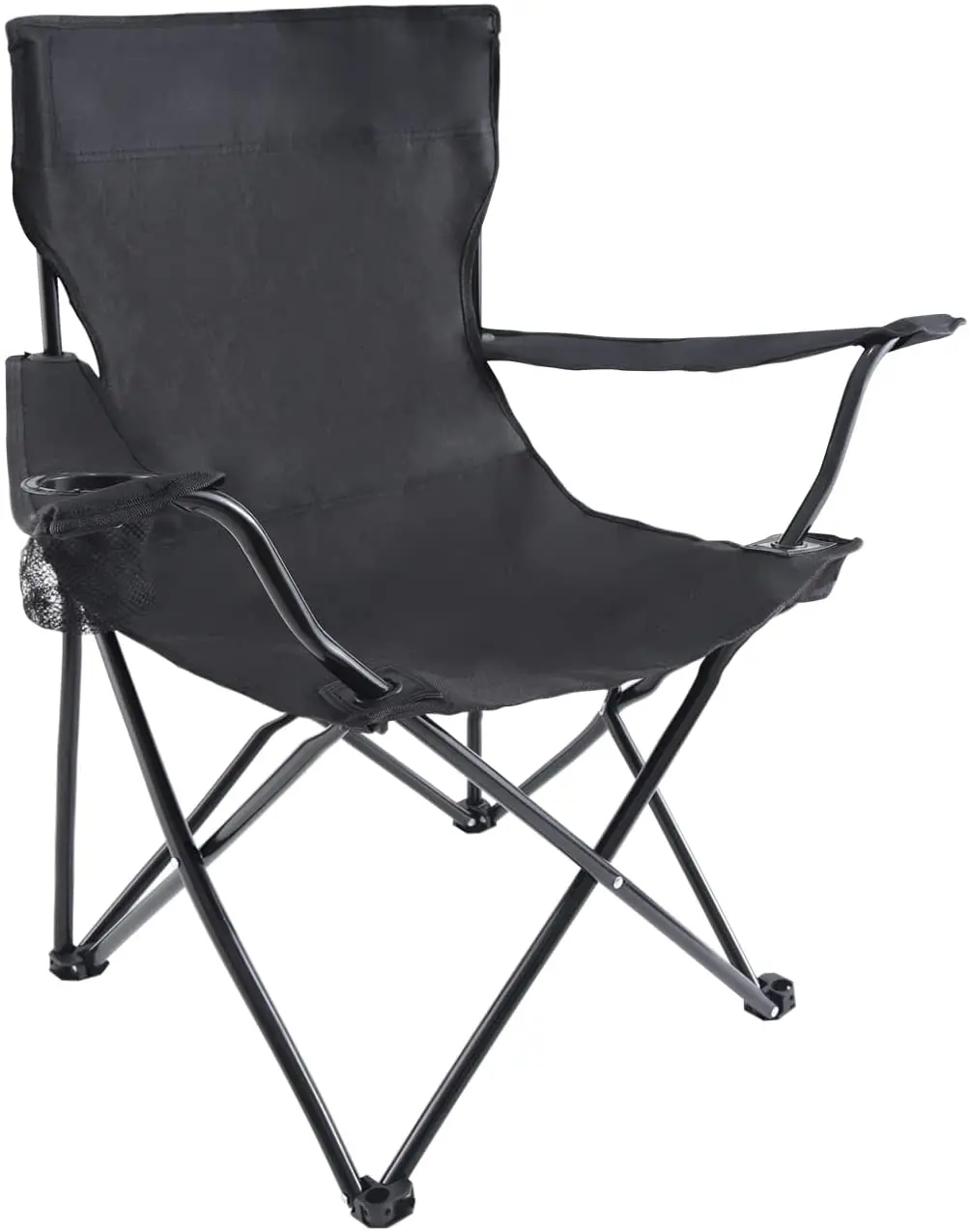 Portable Folding Black Camping Chair, Large