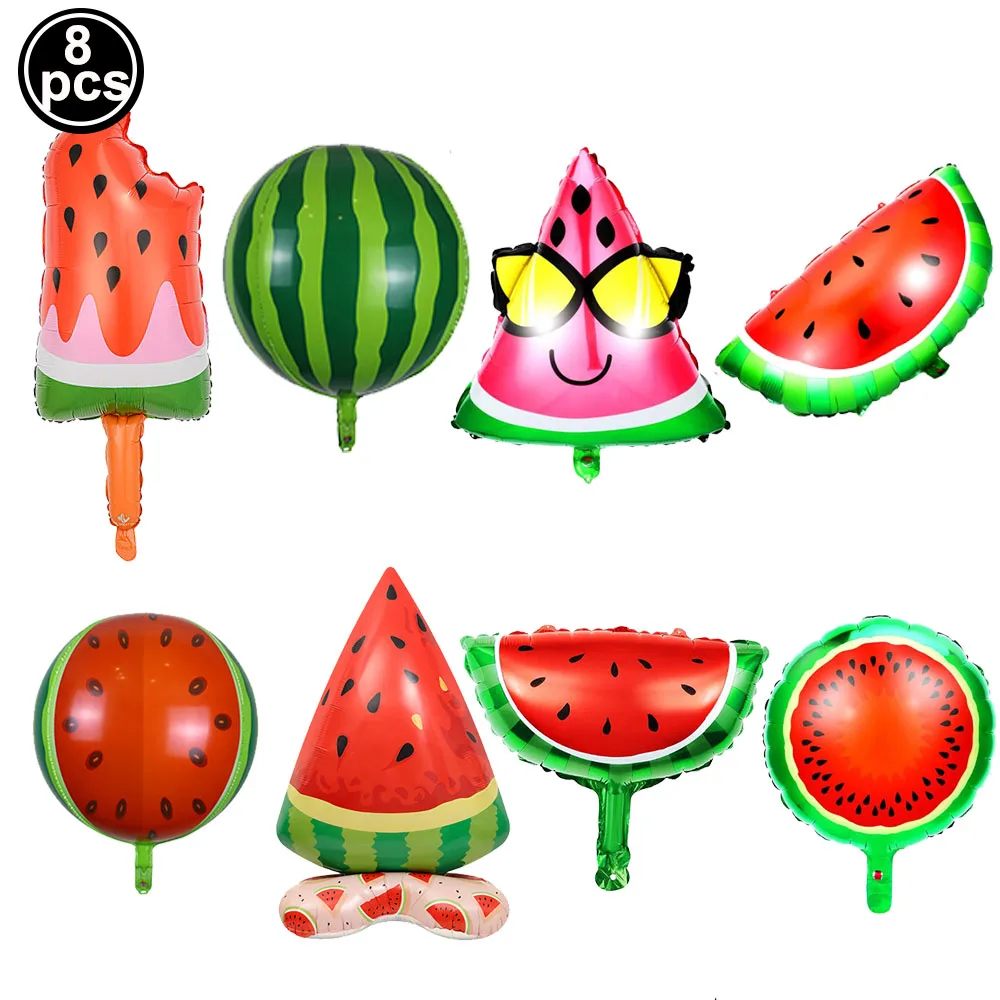 Watermelon Balloon Summer Holiday Hawaiian Fruit Party Decor Foil Ball Birthday Party Baby Shower Supplies Kids Favor Gifts