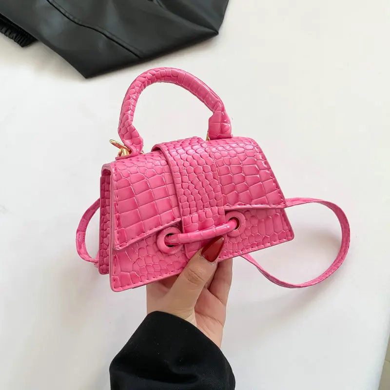 Crocodilo crossbody padrão pequeno saco quadrado para mulheres, mini ombro slung, envelopes vermelhos, bolsas de grife de luxo, novas, verão, 2024