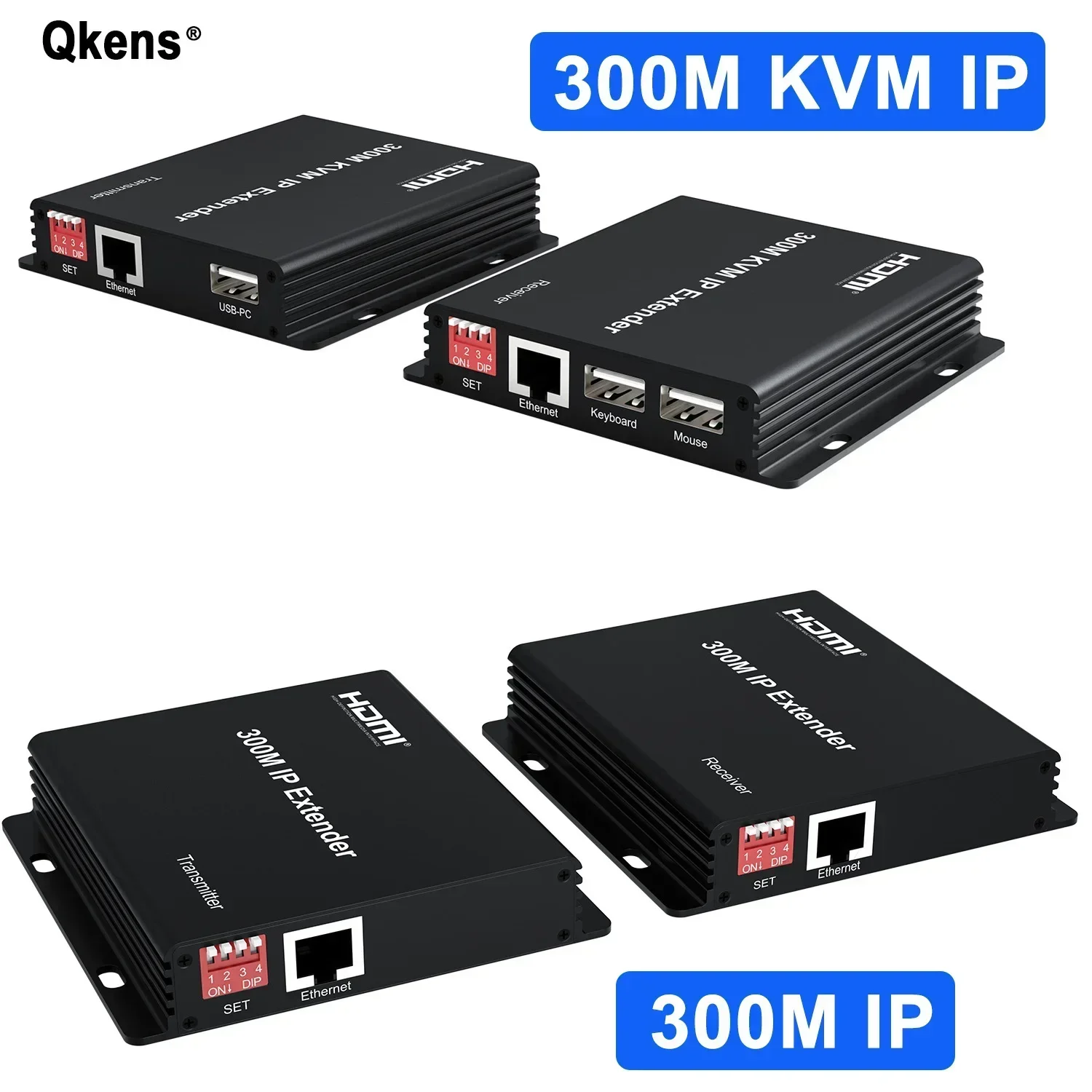 

300M IP HDMI Extender Over Rj45 Cat5e Cat6 Ethernet Cable Video Transmitter Receiver Converter / 1080p 300m HDMI KVM IP Extender