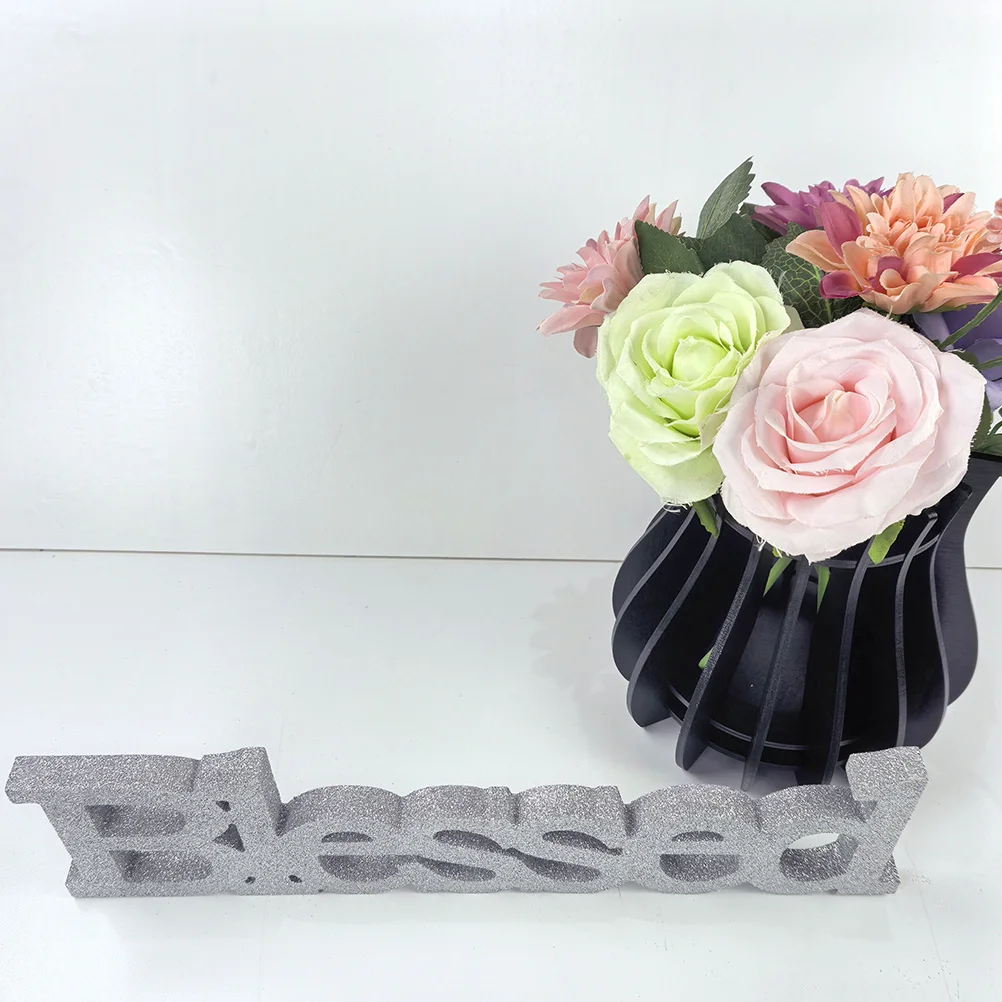 

Blessed Wooden Sign Glitter Rustic Farmhouse Cutout Sign Elegant Home Decor Wedding Birthday New Year Gift Farmhouse Decoration