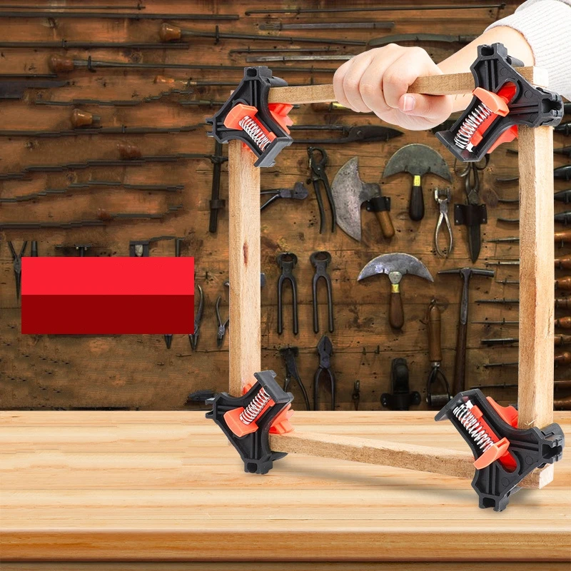1pc 4pcs Adjustable Corner Clamp for Woodworking,Reinforced Spring Lock 90-Degree Angle Clamps,For Frames,Cabinets,Furniture,DIY