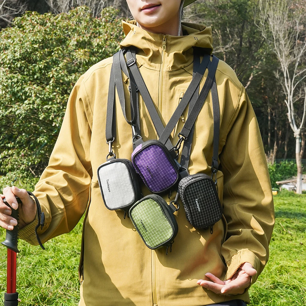 

Мужская легкая нейлоновая сумка через плечо с несколькими карманами, EDC-сумка, кошелек для наушников и монет, маленькая квадратная сумка для повседневного использования, путешествий и работы