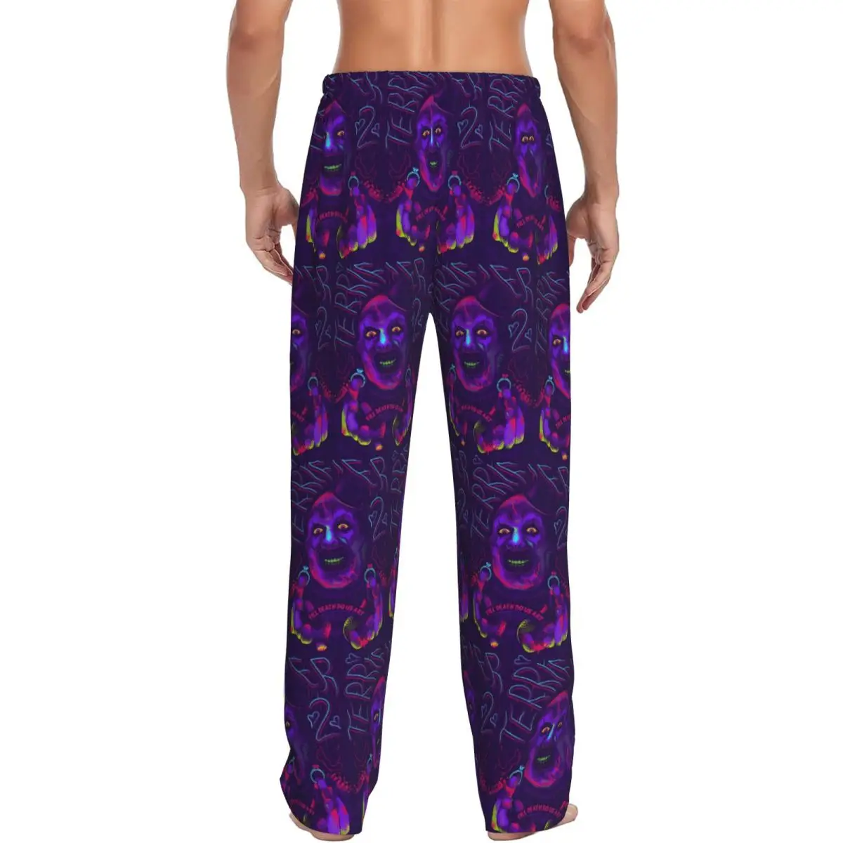 커스텀 남성용 테리파이어즈 파자마 바지 프린트 할로윈 공포 영화 수면복 포켓 포함