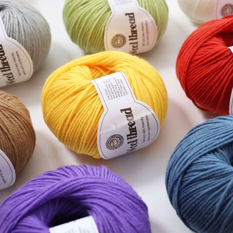 50g Merino Wool Yarn Medium Fine Thread, Hand Woven Baby Hat Scarf Sweater, High-end Fabric Skin Friendly and Smooth