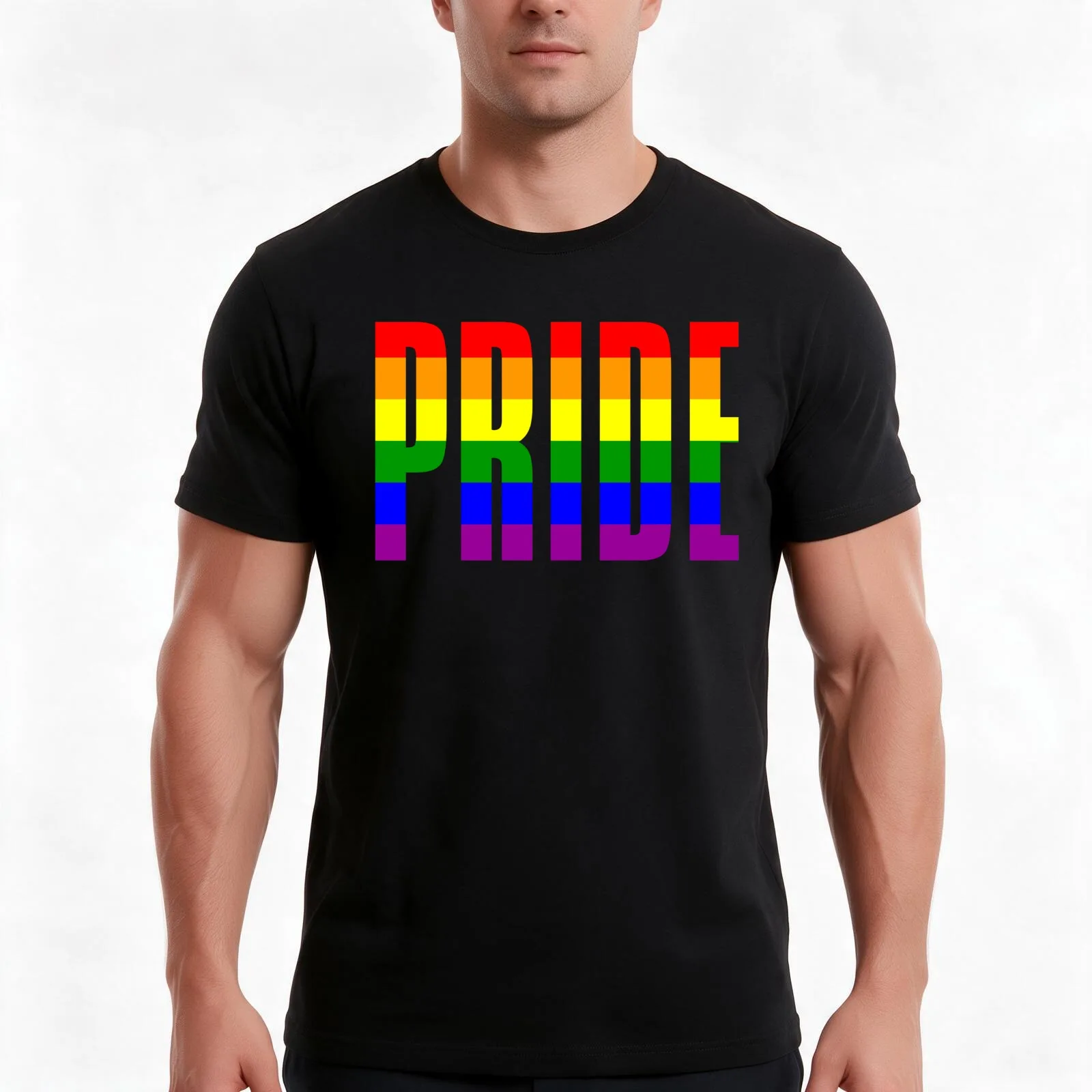 PRIDE (Gay & Proud) T-Shirt, Summer Casual Cotton Tee, Oversized Streetwear Tops, Vintage Graphic Print, Loose Fit Short Sleeve