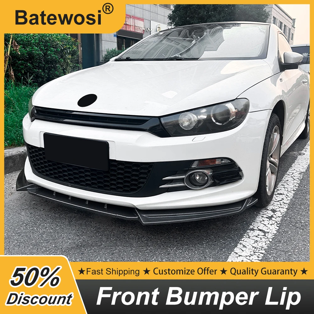 For Volkswagen VV Scirocco MK3 GTS 2008 09 10 11 12 13 14 Front Bumper Lip Chin Splitter Diffuser Black Carbon Accessories