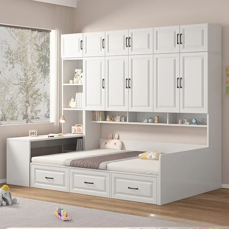 Bed wardrobe integrated multi-function, bed cabinet integrated combination wardrobe bed