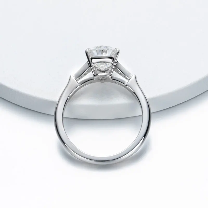 DEZO All Moissanite Engagement Rings For Women Three Stone Solid 925 Silver Cushion Cut 2 Carat VVS1 D Color GRA Certificate