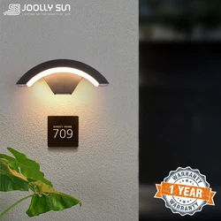 Joollysun-Outdoor LED Wall Lights com Sensor de Movimento, Waterproof Wall Sconces, House Number Lighting, Gate Side, Balcony Lamp