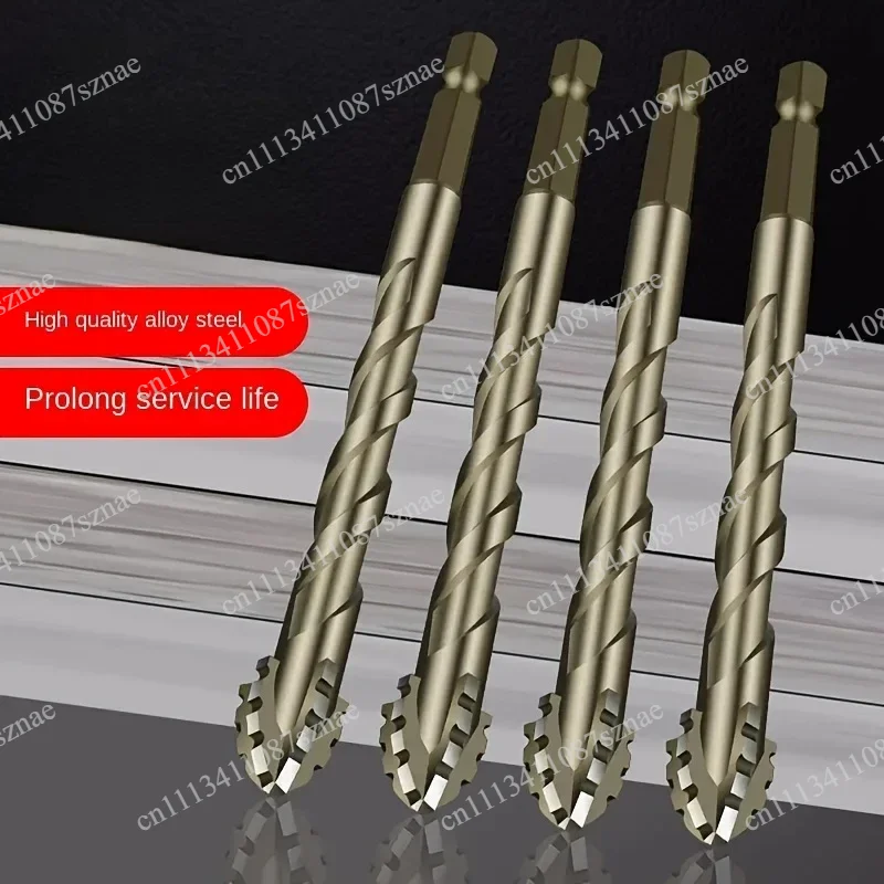 Upgraded four-edged sawtooth drill bit for tile drilling and concrete special electric drill ultra-high hardness drill bit