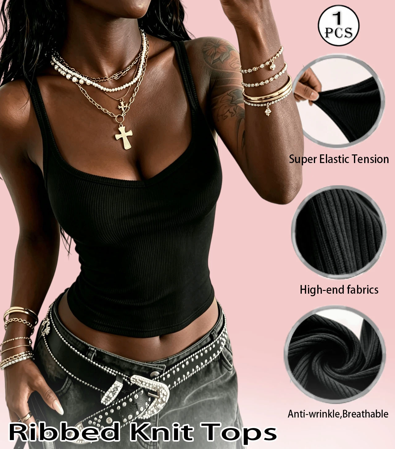 Hot selling thread I-shaped camisole vest, women's summer sports and fitness sexy spicy girl sleeveless top small vest