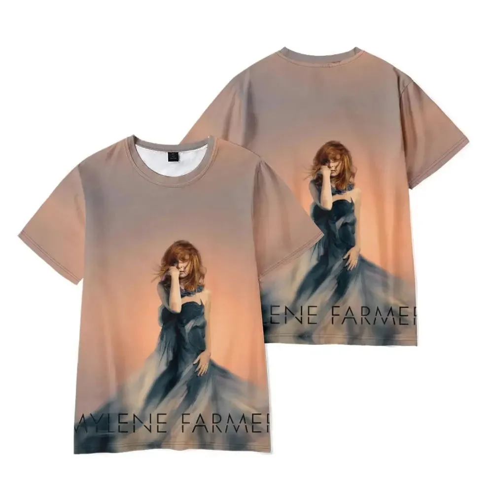 Fashion Singer Mylene Farmer T Shirts 3D Print Men Woman Casual Short Sleeve T-Shirt Oversized Harajuku Kids Tops Tees Clothing