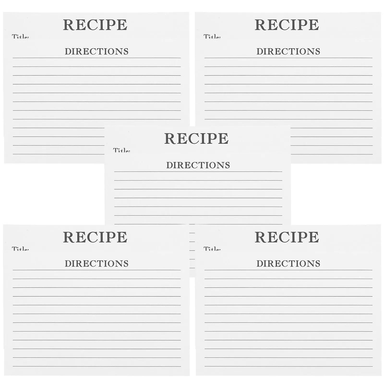 50Pcs Blank Dietary Note Cards Lightweight Recipe Paper Sheets for Cooking Vocabulary Tracking Meal Planning Journaling Home