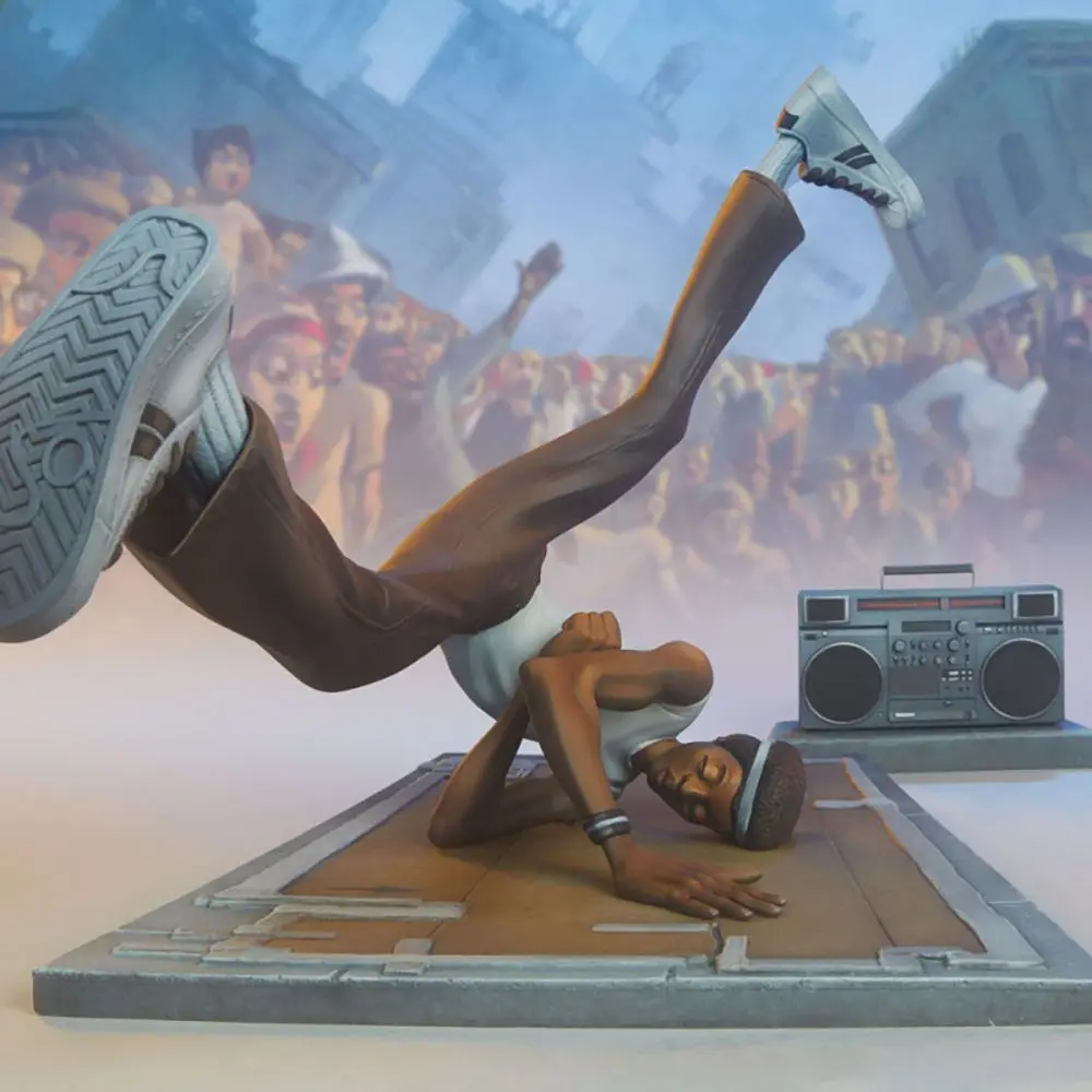 The Elements of HipHop Artist Statue DJ Break Dance Modeling Resin Desktop Statue Home Decoration Classic Rapper Sculpture
