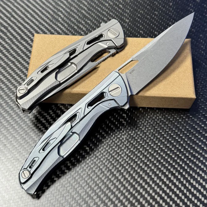 Shigov F7 Hollowed Knife M390 Blade Titanium Alloy Handle Ceramic Bearing Outdoor EDC Survival Tool Knives