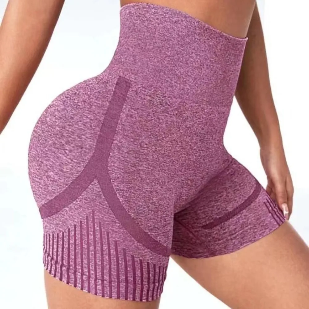 New High Waist Yoga Shorts Tummy Control Butt Lifting Workout Shorts Seamless Breathable Gym Shorts Yoga Gym