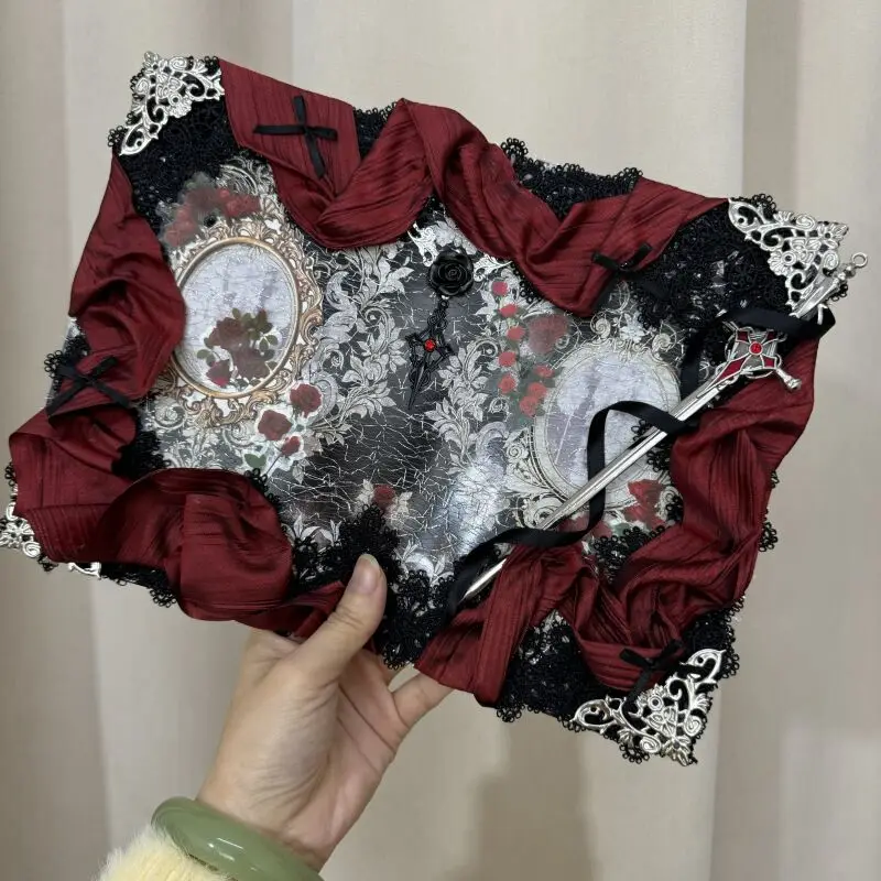 Goth Style Dinner plate goods display Frame Party Cosplay Ita Bag Decoration Badge Display Board Lace Backplate Board Collector