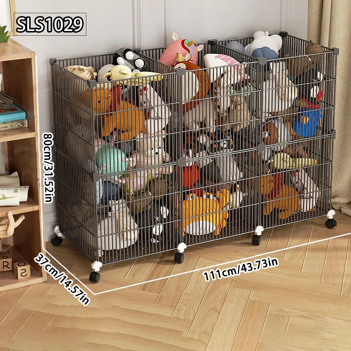 

Корзина для хранения из металлической сетки на колесиках, вместительная корзина для грязного белья, стеллаж для хранения игрушек и мелочей в спальне