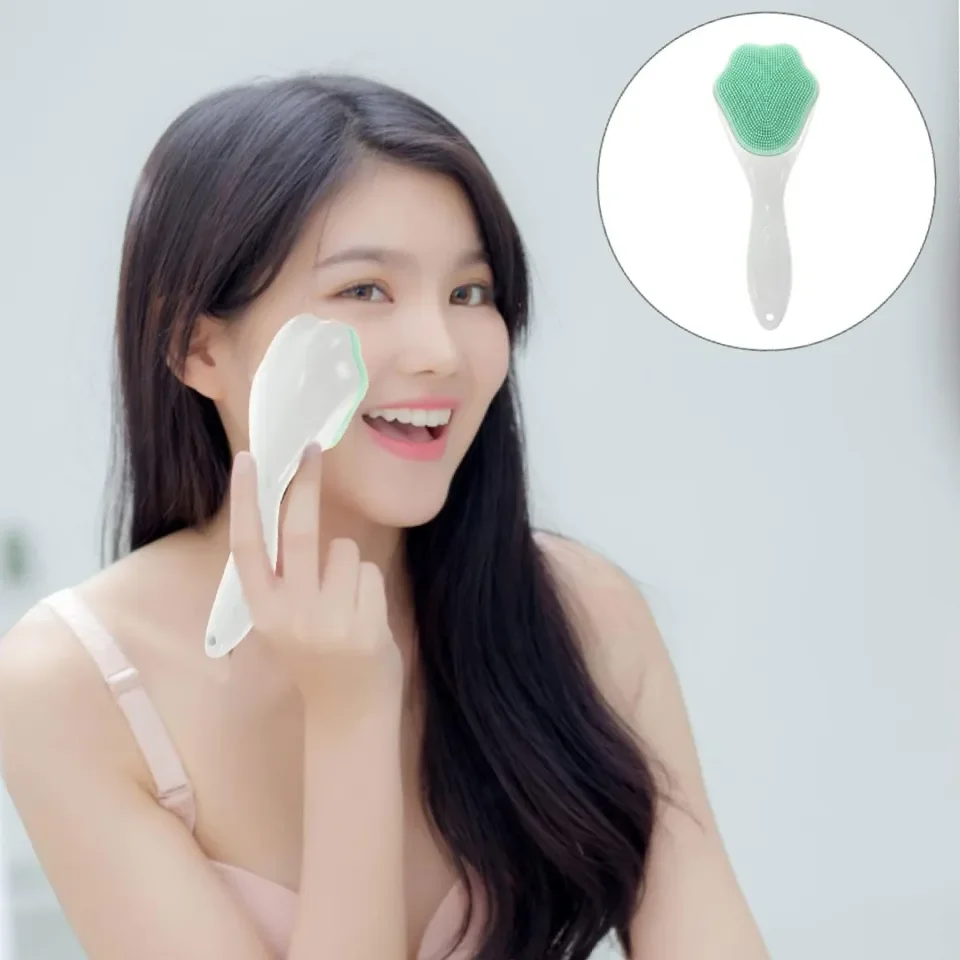 فرشاة غسيل الوجه من السيليكون على شكل مخلب القط، فرشاة تنظيف الوجه، فرشاة إزالة المكياج، فرشاة تنظيف المسام بمقبض طويل #5