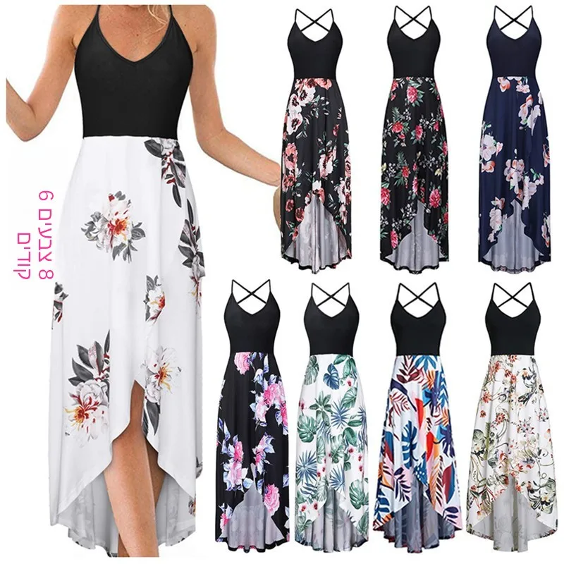 

Летнее платье с V-образным вырезом, без рукавов, с открытой спиной, с цветным принтом, с завышенной талией, асимметричной юбкой, в стиле Cleanfit, 100% льняная ткань