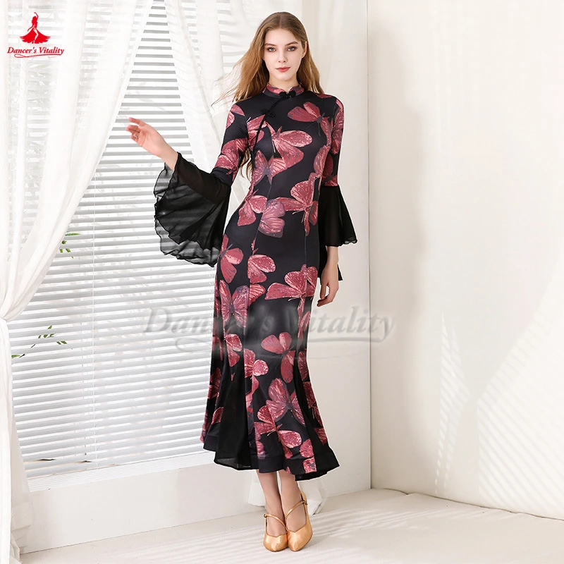 Standaard ballroomdans volwassen cheongsam-stijl jurken wals foxtrot tango uitvoeren en competities professionele oefenkleding