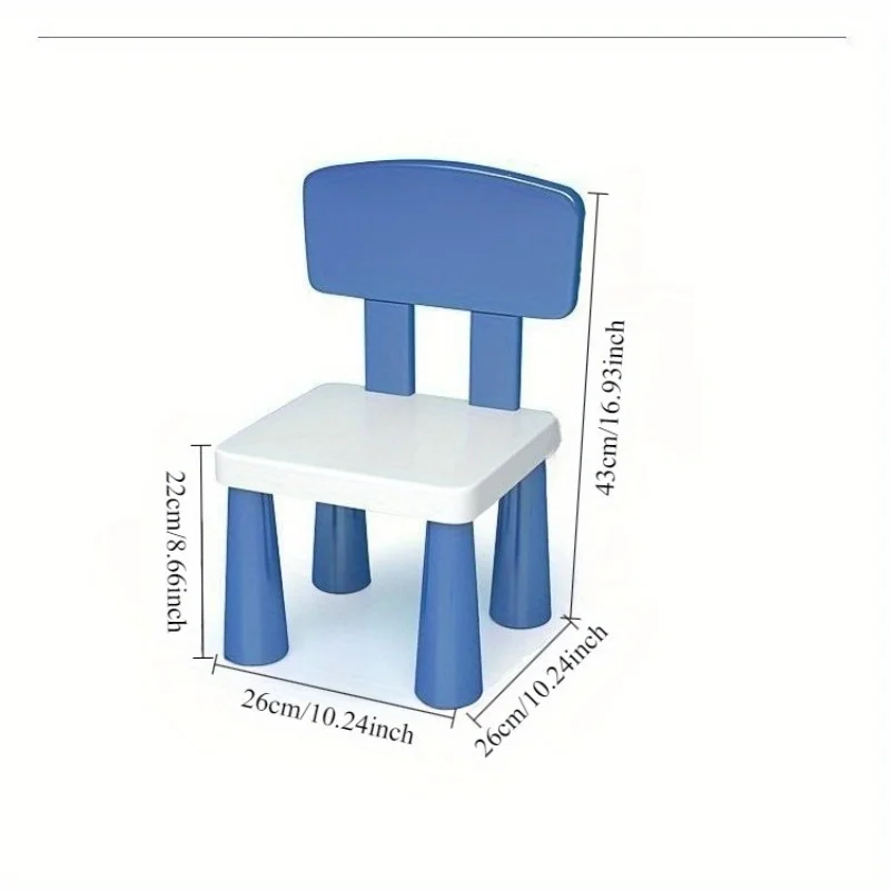 كرسي كرتوني بلاستيكي متين مع مسند ظهر، مكتب دراسة خفيف الوزن ومريح، مناسب للمنزل والمدرسة،