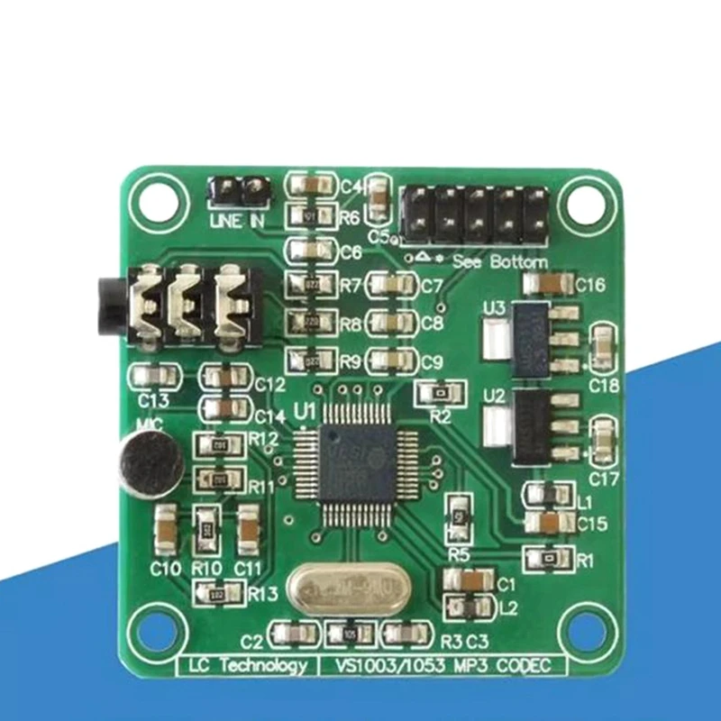 VS1003-Modul, MP3-Wiedergabe, Audio-Dekodierung, integriertes Mikrofon, Multifunktions-Komfortmodul, einfache Installation, einfach zu bedienen