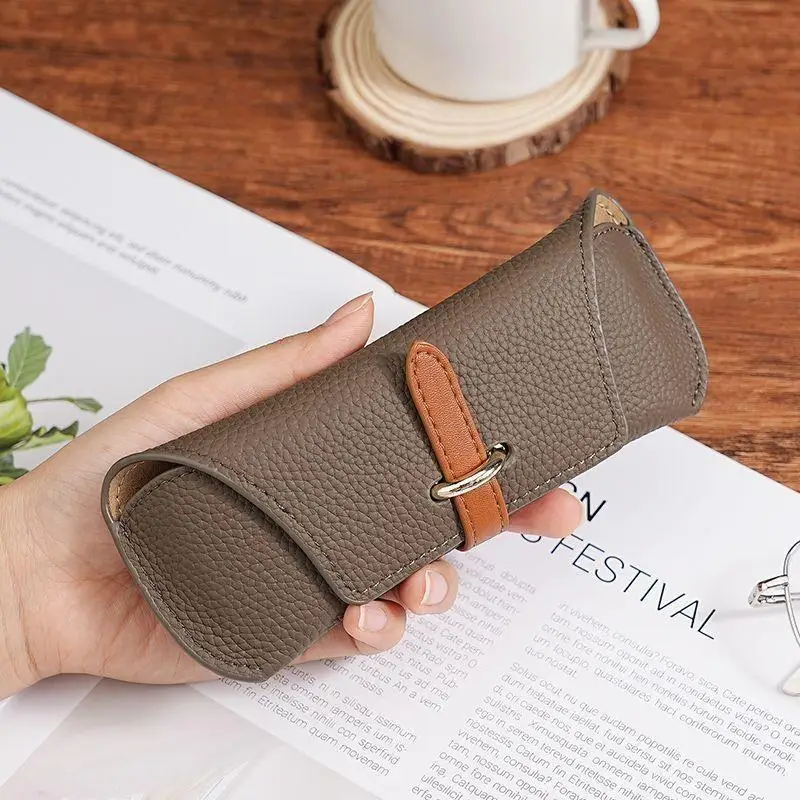 

Genuine Leather Reading Glasses Bag Case For Man Women Student Sunglasses Storage Holder Pouch Eyeglasses Box Eyewear Protector