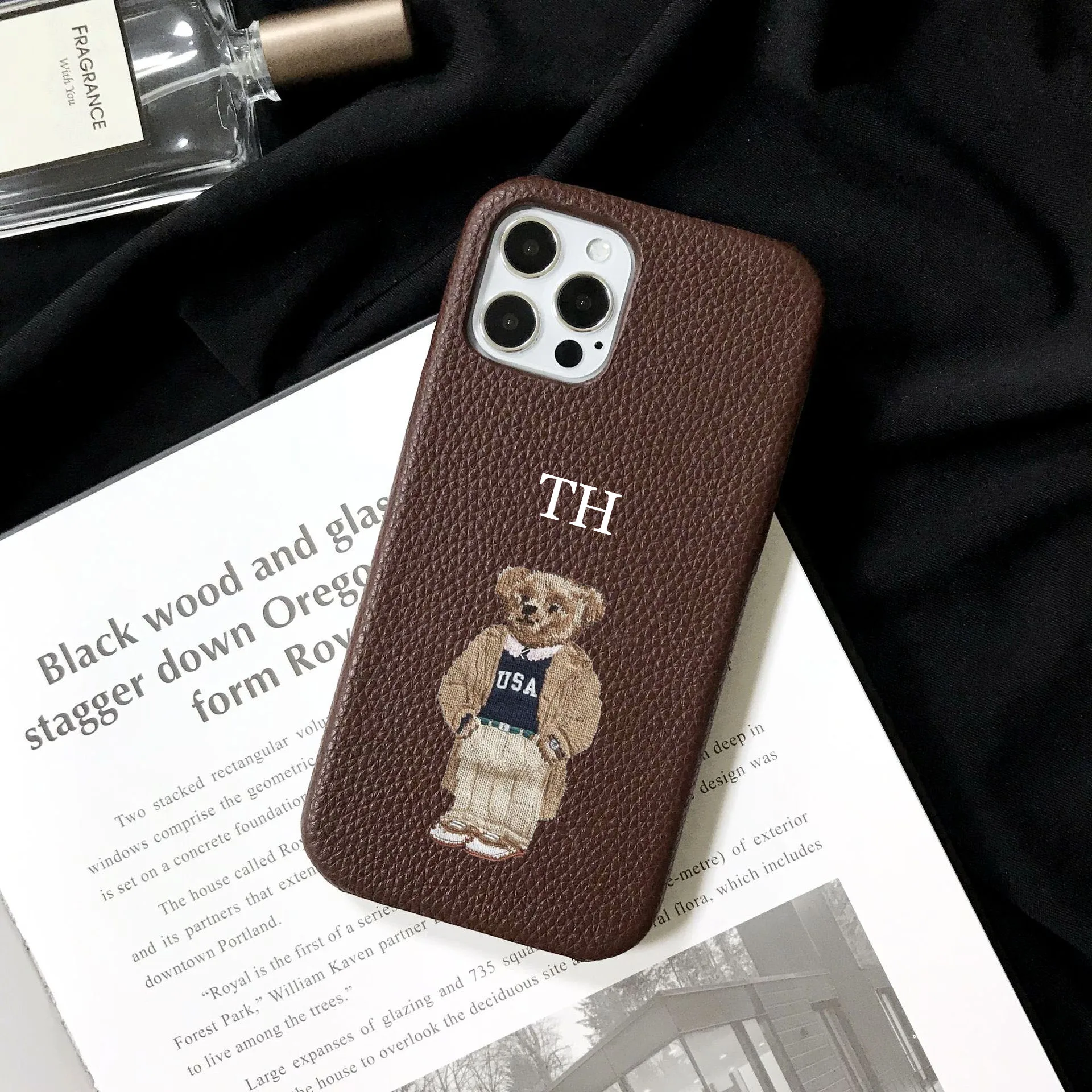 Personalized Customized Name Letter Leather Case For Iphone 15 16 pro max 14 13 Pro Max 12 Mini 11 kafr letters Luxury Covers