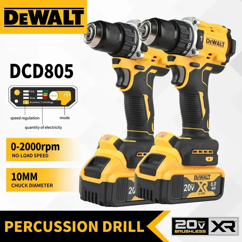 

DeWALT DCD805 Brushless Compact Electric Screwdriver Lithium Battery 20V Rechargeable intelligent electric tools Handheld drill