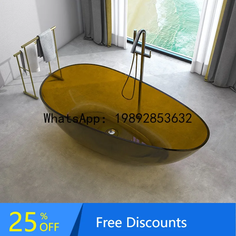 

YFY New High-End Crystal Bathtub Transparent Resin Hotel Freestanding Bathtub One-Piece Molded
