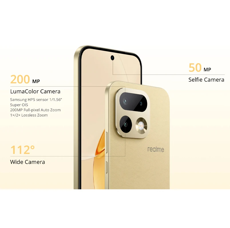 realme 16 Pro Versión Global, Teléfono Inteligente con Frecuencia de Actualización de 144Hz, Cámara Ultra Gran Angular, Carga Rápida de 80W, Compatible con 5G 5