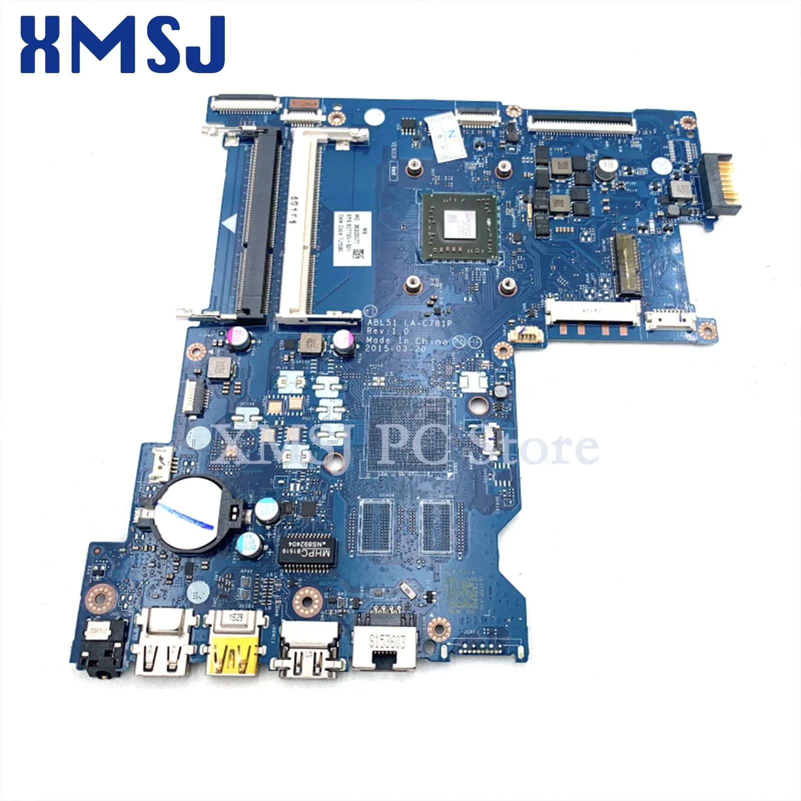 XMSJ Pour HP 15-tains 15-AF131DX Série A6-5200 CPU Ordinateur Portable Carte Mère 827705-601 827705-501 827705-001 LA-C781P Carte Principale