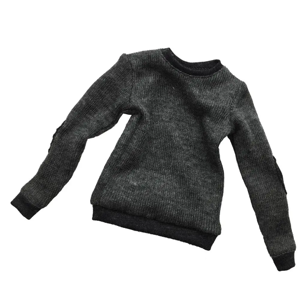 1/6 メンズ T シャツ ニット生地アパレル長袖トップ男性アクションフィギュア用に適しています