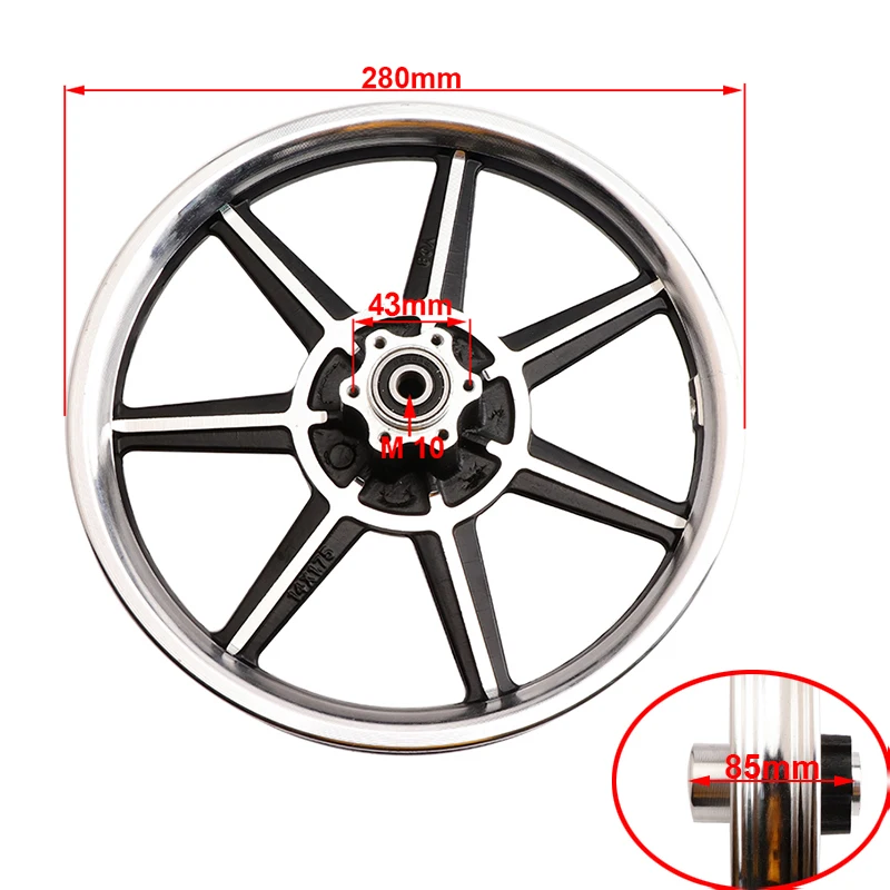 Motorcycle Accessories 14 inch aluminum alloy wheel 14x1.75 disc brake front rim for electric scooters E-bike folding bicycles